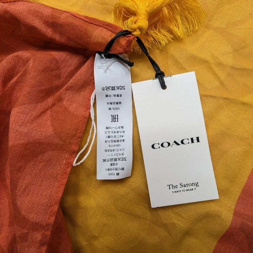 Authentic NWT Color block Signature Sarong Coach Scarf ((RARE))